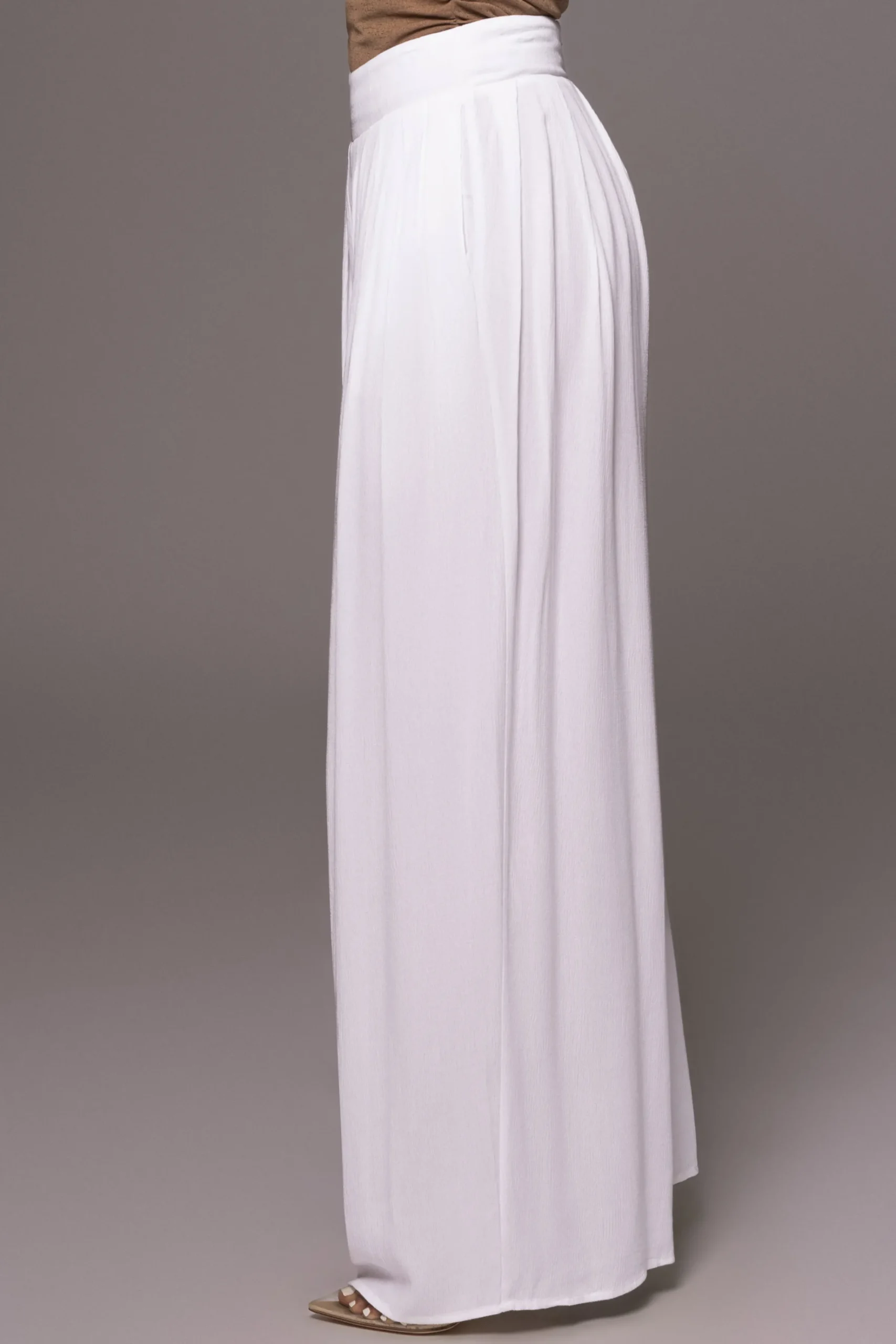 JLUXLABEL White After Sunset Pleated Pants