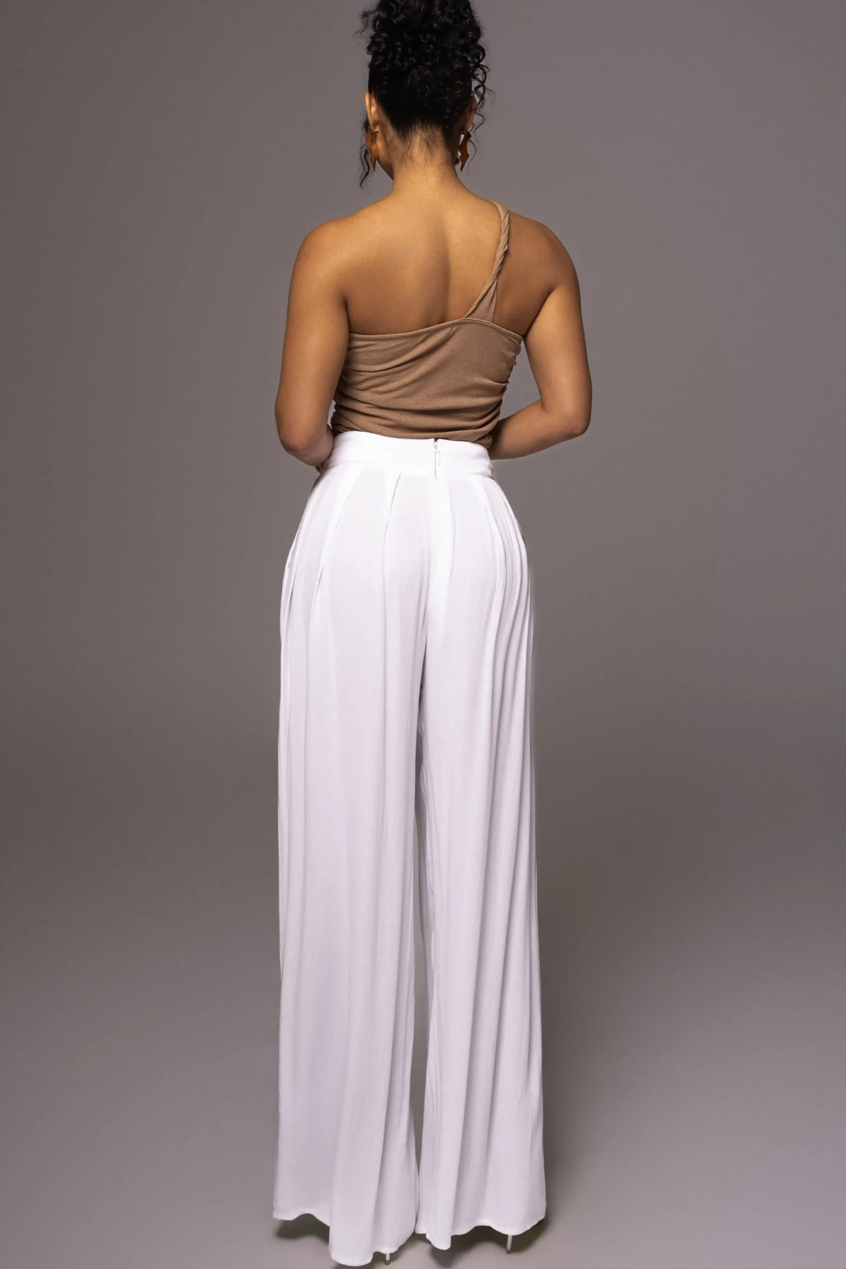 JLUXLABEL White After Sunset Pleated Pants