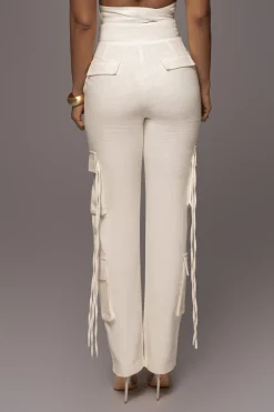 JLUXLABEL White Better Half Linen Utility Pants
