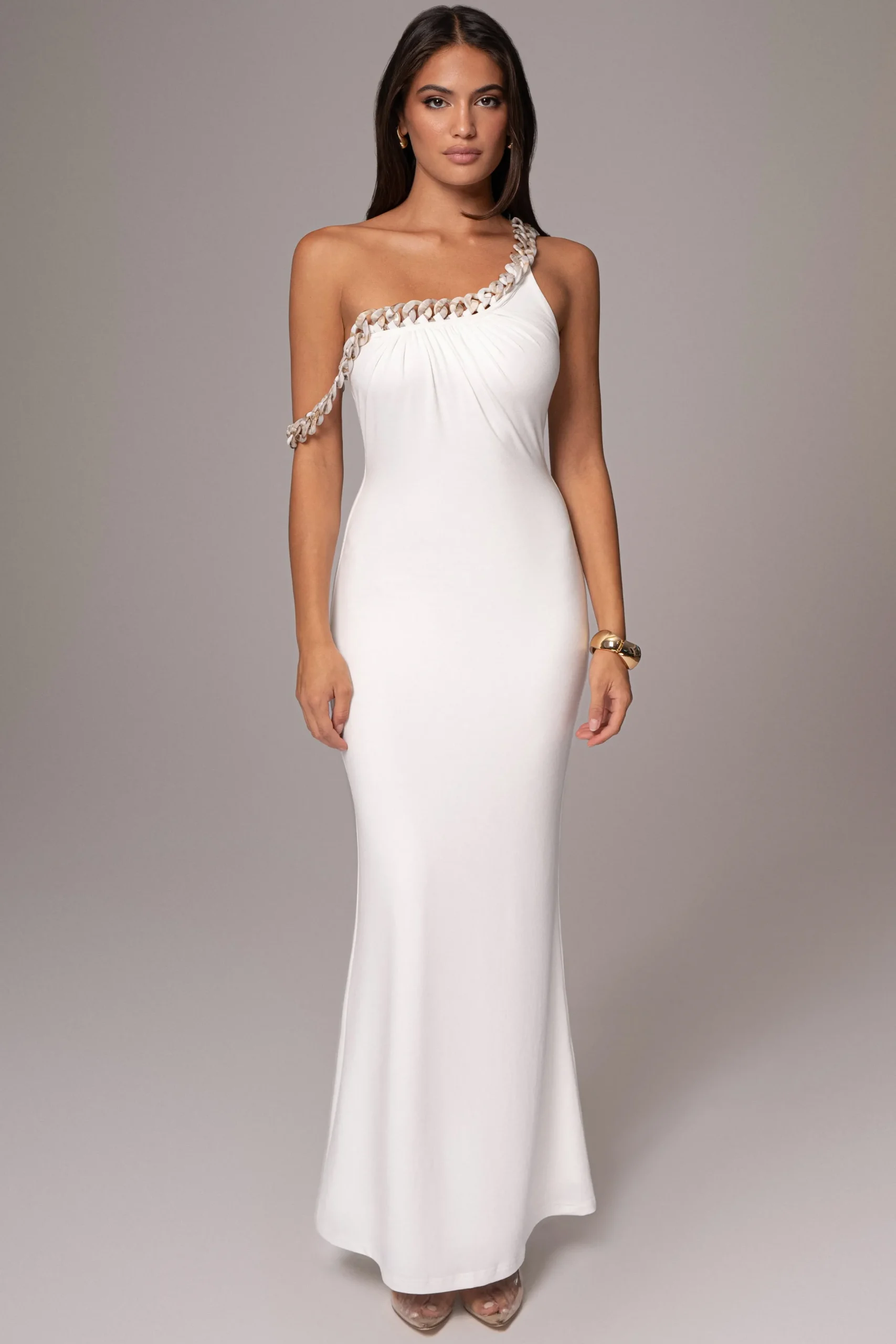 JLUXLABEL White Monette Asymmetric Dress