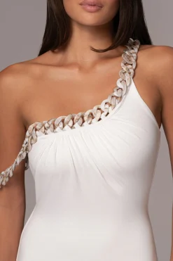 JLUXLABEL White Monette Asymmetric Dress