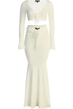JLUXLABEL White Resort Two-Piece Skirt Set