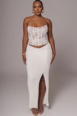 JLUXLABEL White Rosemere Lace Top