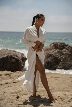 JLUXLABEL White SAYLOR LINEN SARONG