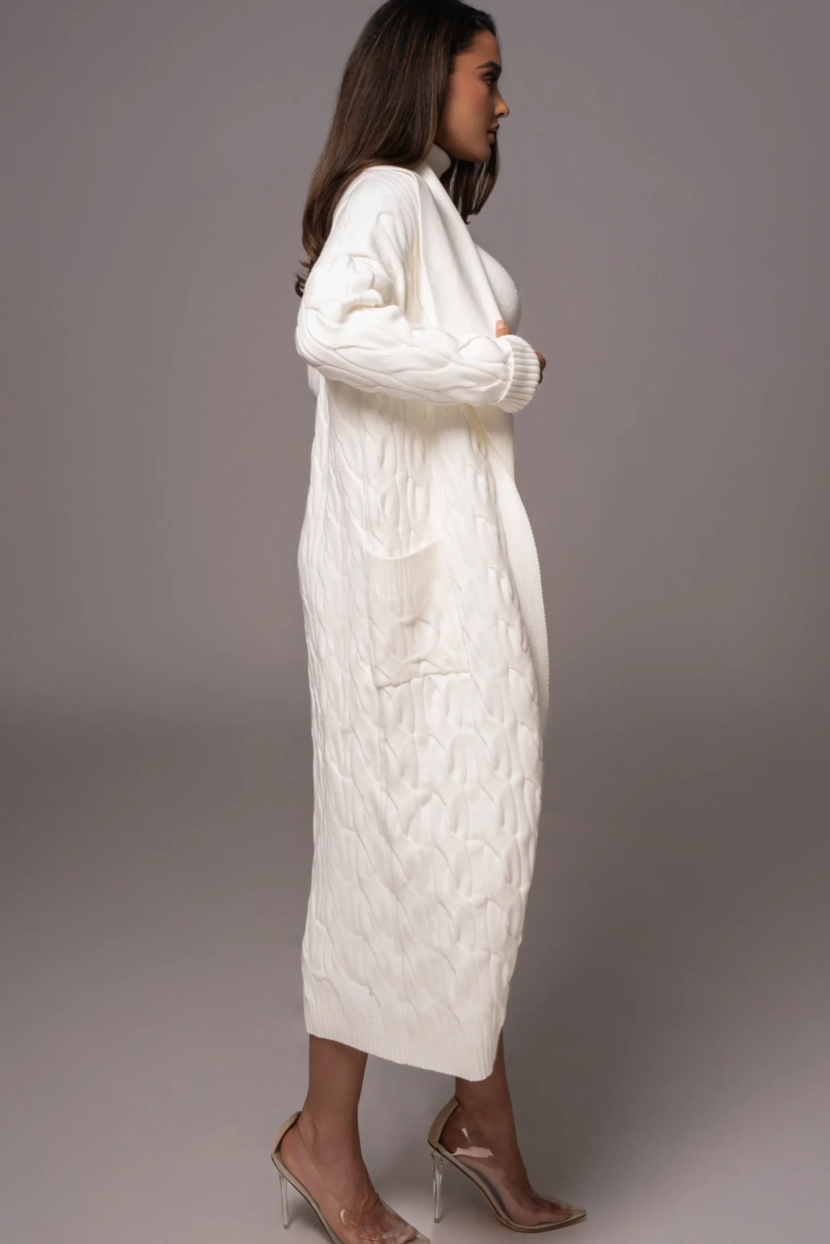 JLUXLABEL White Stepping Out Sweater Cardigan