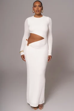 JLUXLABEL White Summer Romance Cutout Dress