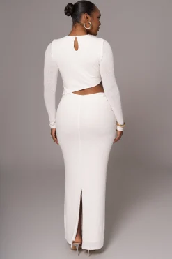 JLUXLABEL White Summer Romance Cutout Dress