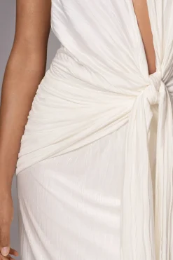 JLUXLABEL White Under The Moonlight Drape Dress