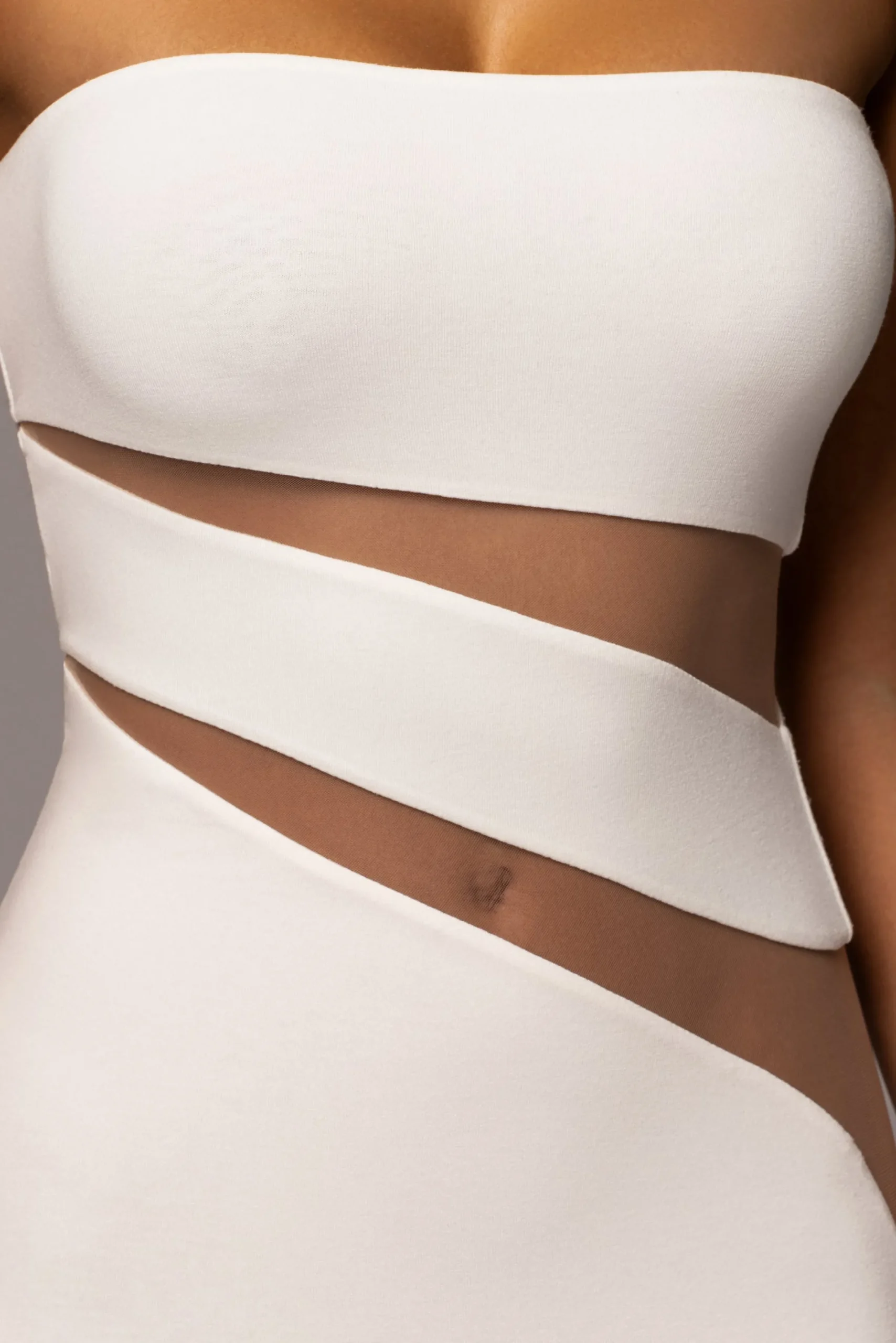 JLUXLABEL White Unpredictable Midi Dress