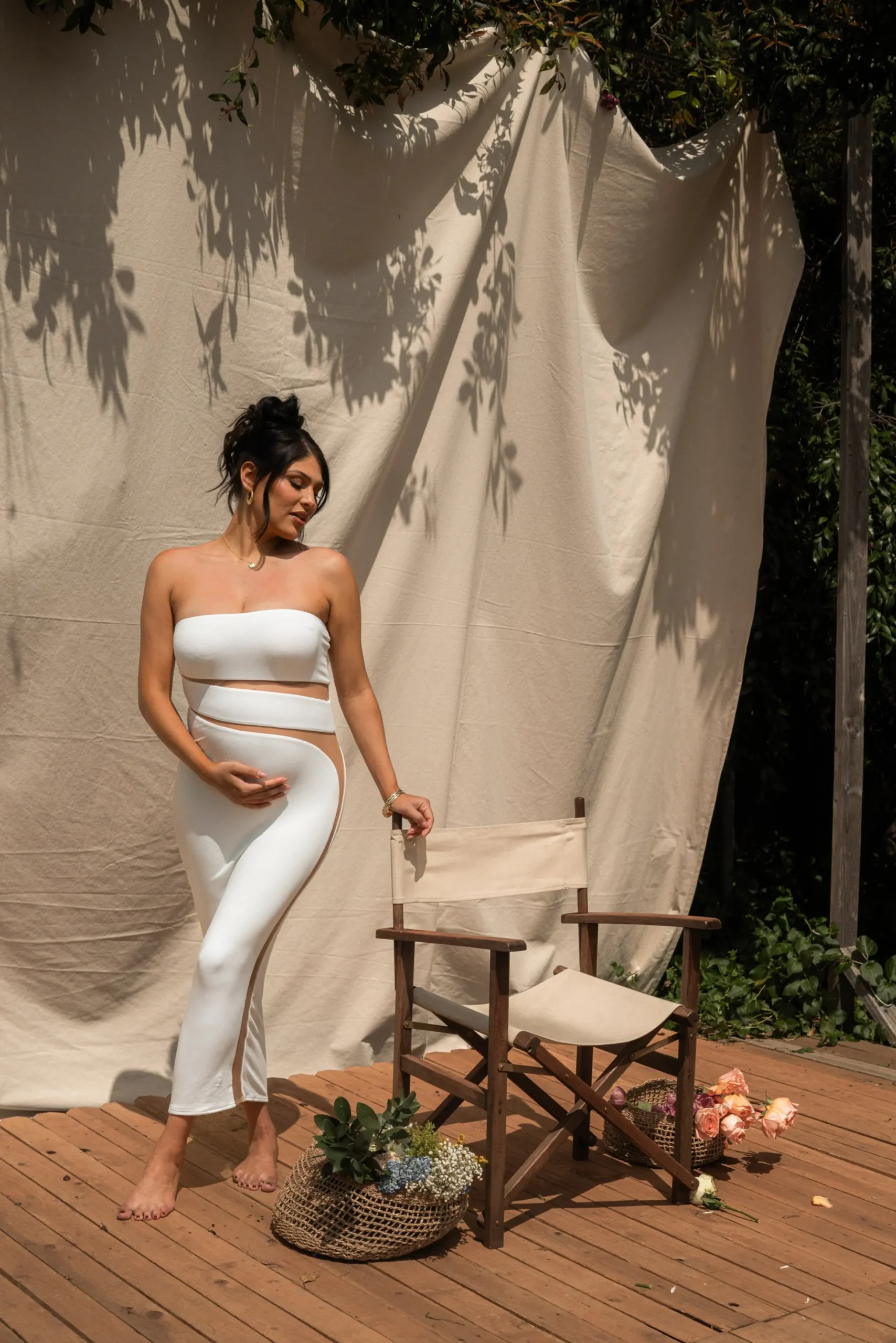 JLUXLABEL White Unpredictable Midi Dress