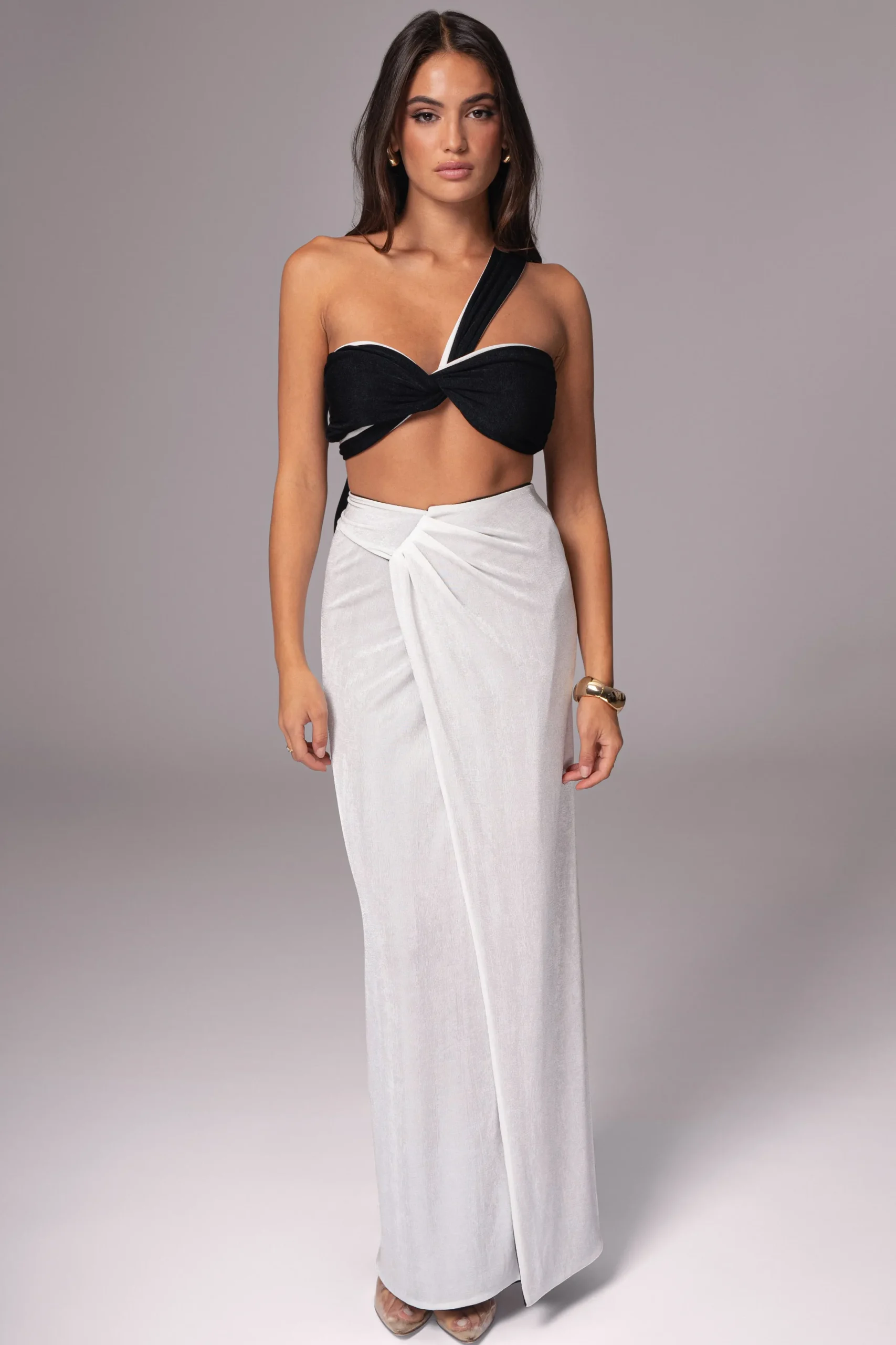 JLUXLABEL White/Black Venus Reversible Skirt Set