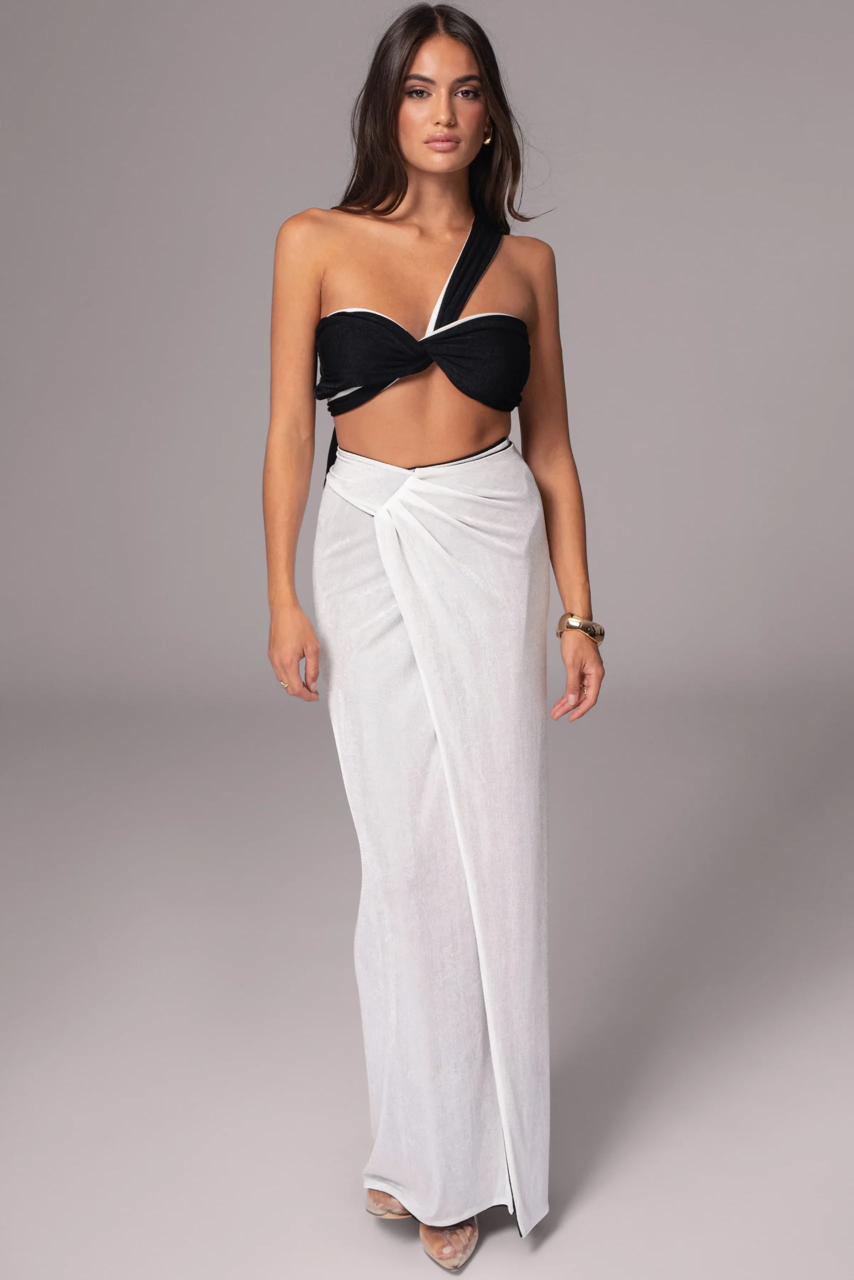 JLUXLABEL White/Black Venus Reversible Skirt Set