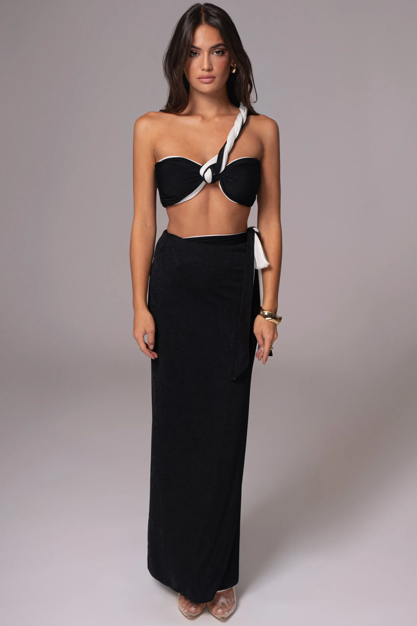 JLUXLABEL White/Black Venus Reversible Skirt Set