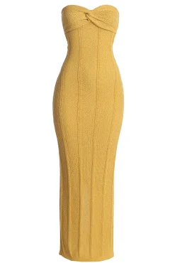 JLUXLABEL Yellow Blanca Strapless Maxi Dress