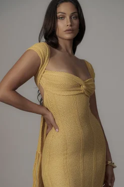 JLUXLABEL Yellow Blanca Strapless Maxi Dress