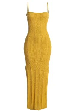 JLUXLABEL Yellow Cabana Views Crochet Dress