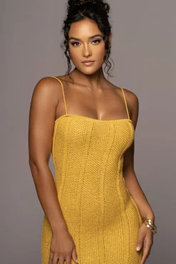 JLUXLABEL Yellow Cabana Views Crochet Dress