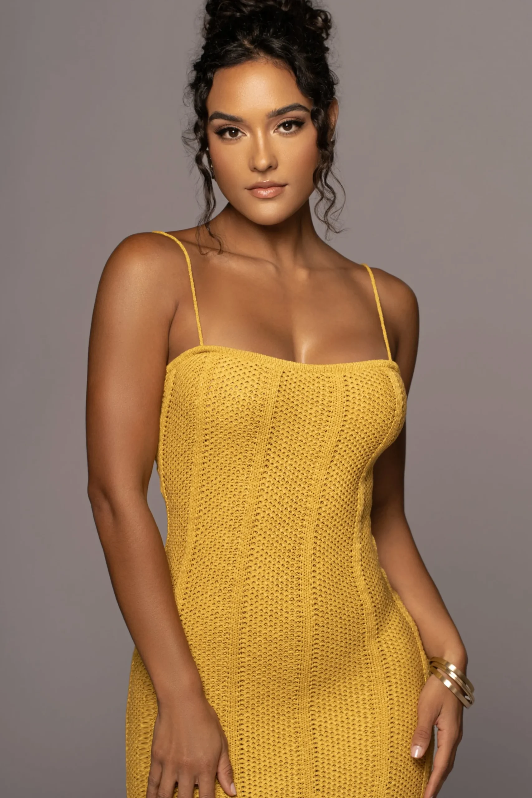 JLUXLABEL Yellow Cabana Views Crochet Dress