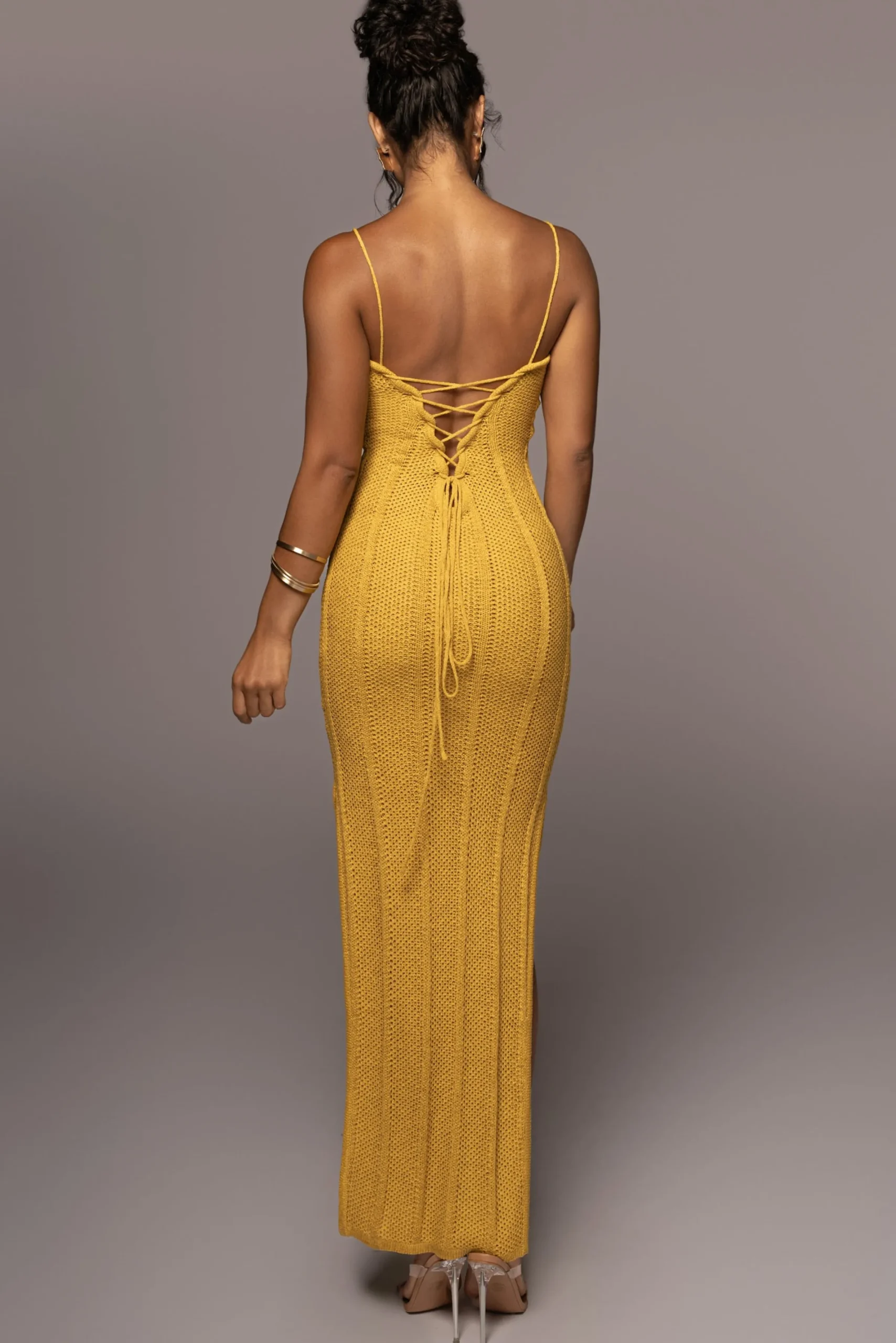 JLUXLABEL Yellow Cabana Views Crochet Dress