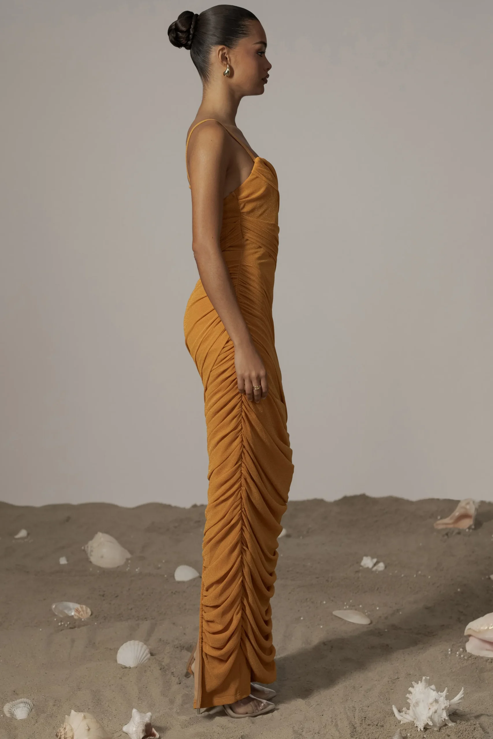 JLUXLABEL Yellow Catalina Lurex Knit Maxi Dress