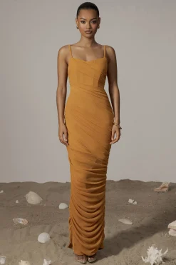 JLUXLABEL Yellow Catalina Lurex Knit Maxi Dress