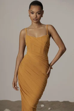 JLUXLABEL Yellow Catalina Lurex Knit Maxi Dress