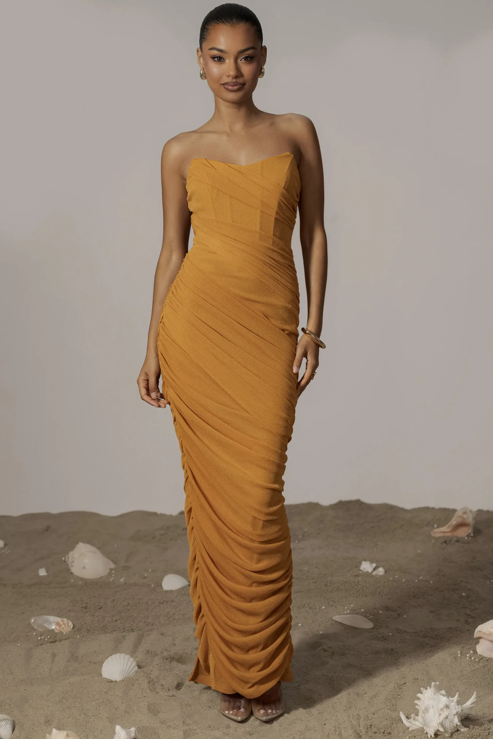 JLUXLABEL Yellow Catalina Lurex Knit Maxi Dress