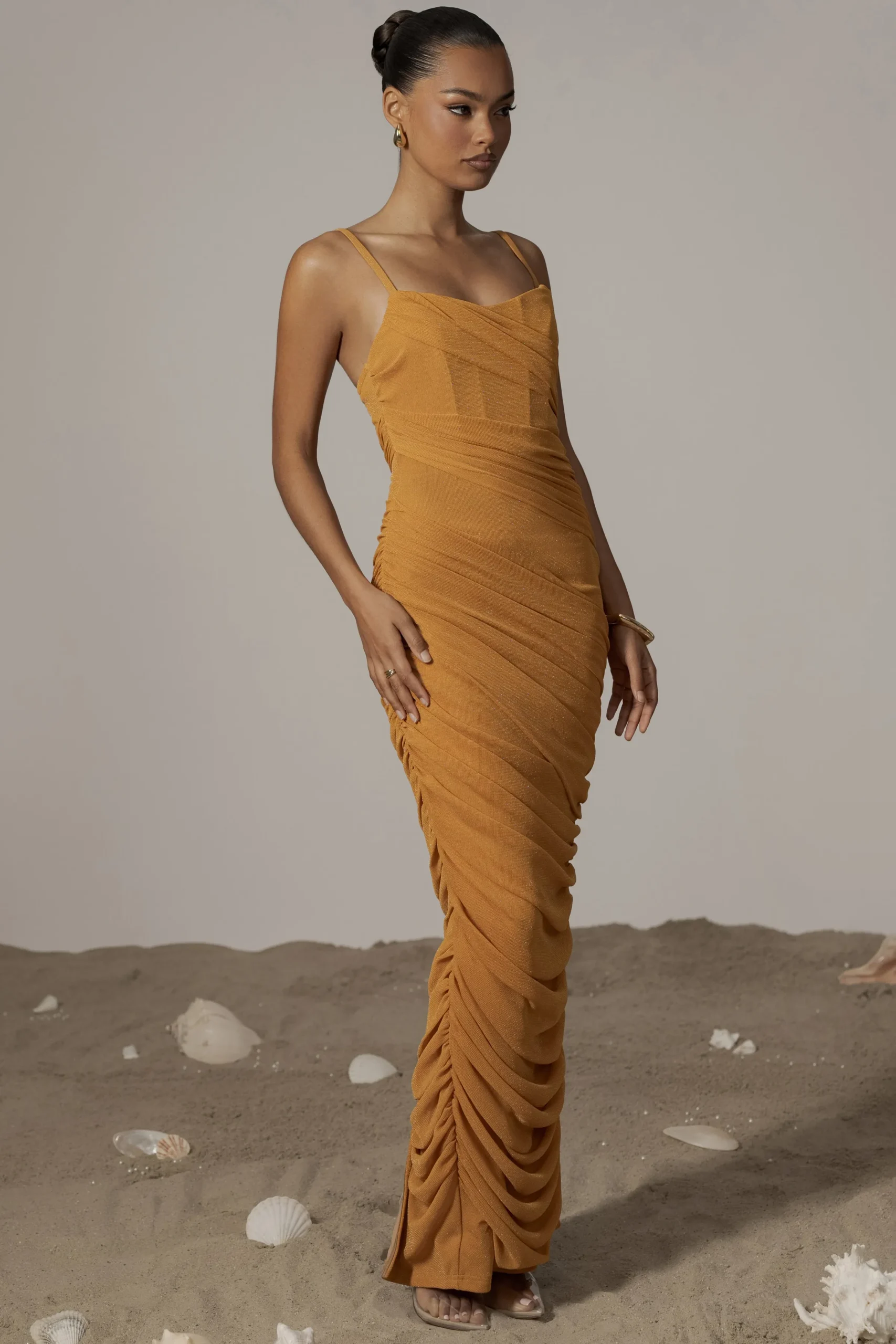 JLUXLABEL Yellow Catalina Lurex Knit Maxi Dress