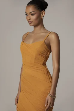 JLUXLABEL Yellow Catalina Lurex Knit Maxi Dress