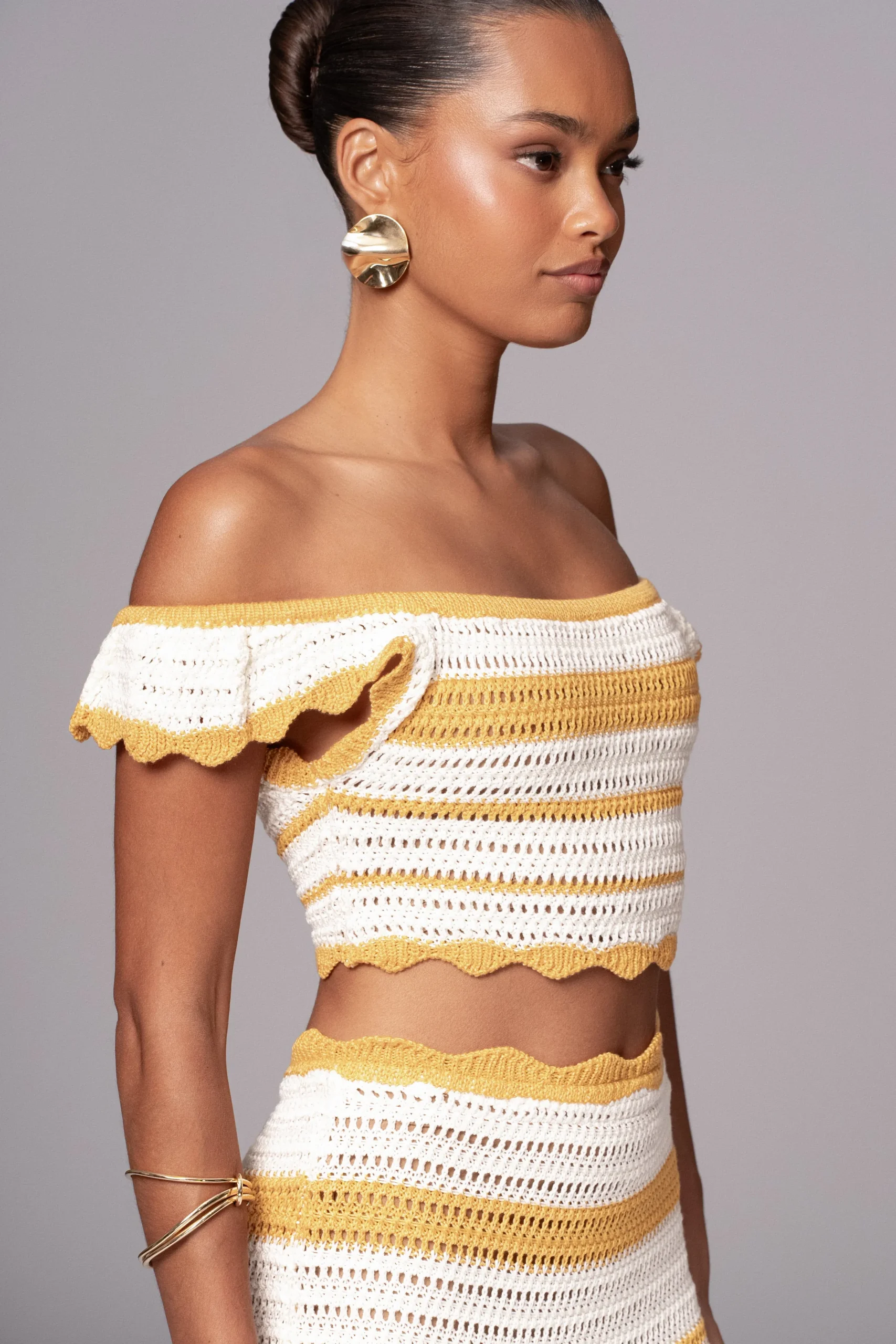 JLUXLABEL Yellow Corazon Ruffle Skirt Set