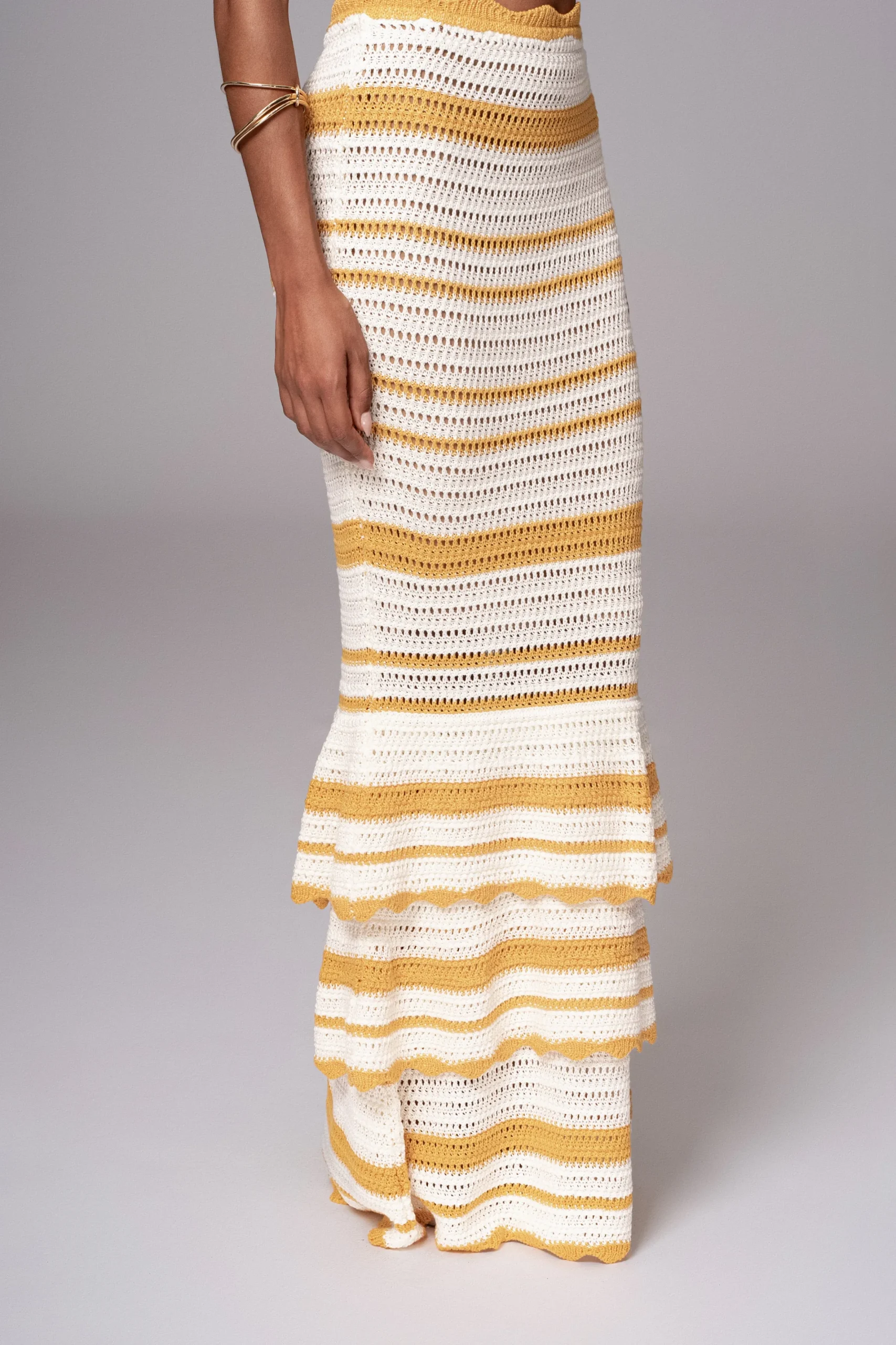 JLUXLABEL Yellow Corazon Ruffle Skirt Set
