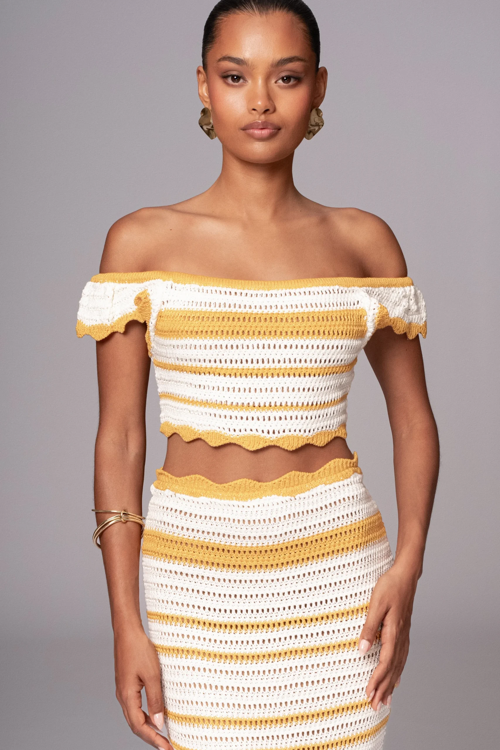 JLUXLABEL Yellow Corazon Ruffle Skirt Set
