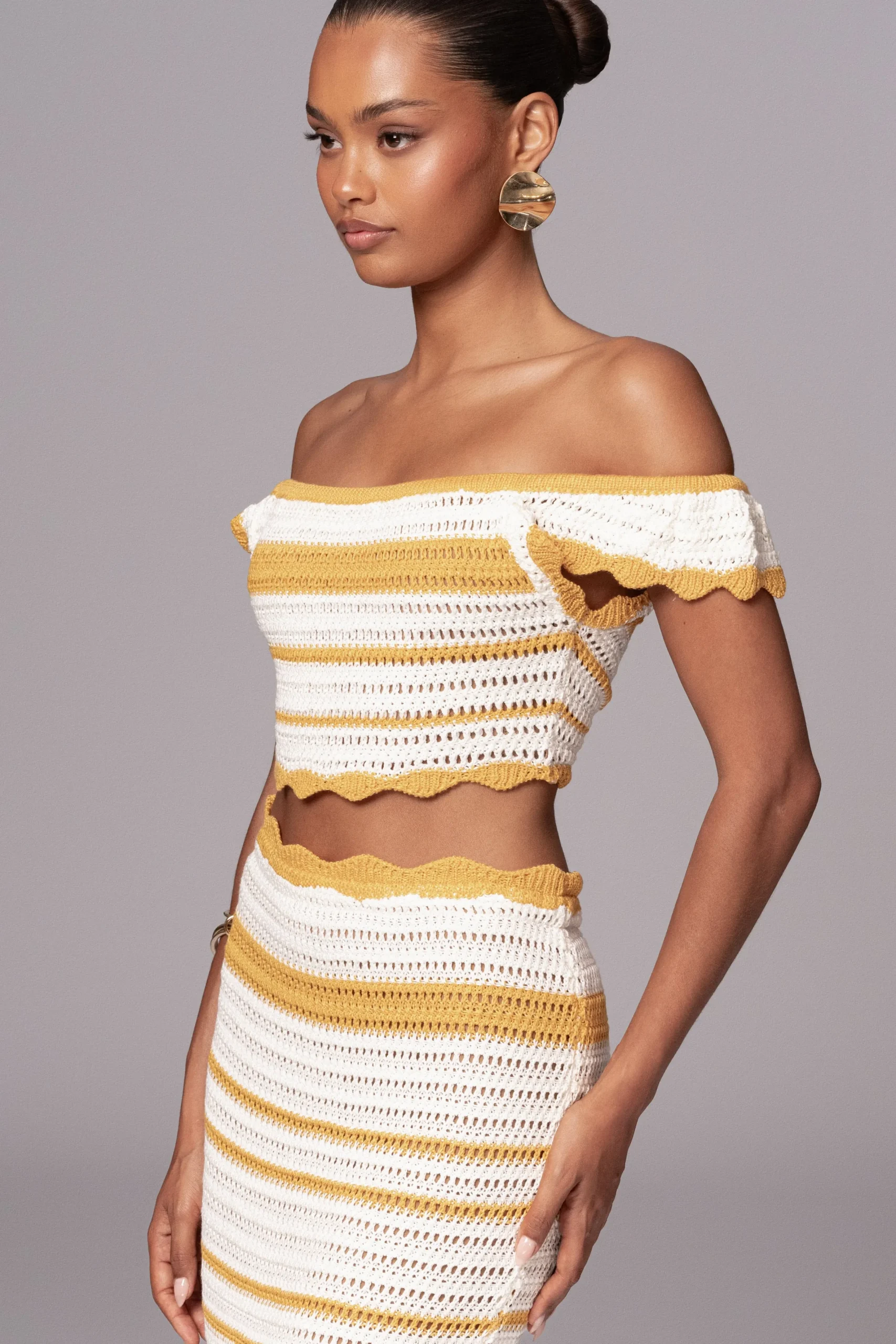 JLUXLABEL Yellow Corazon Ruffle Skirt Set