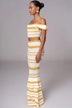 JLUXLABEL Yellow Corazon Ruffle Skirt Set