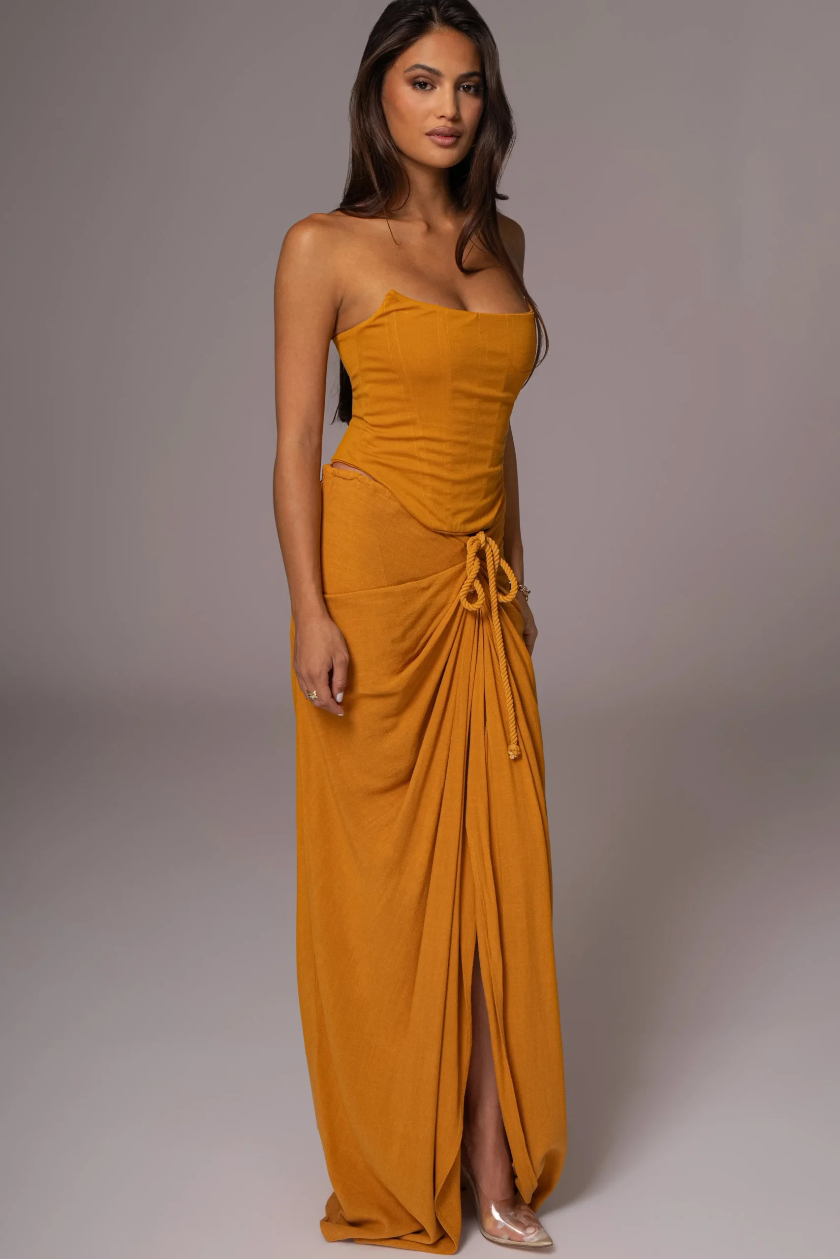 JLUXLABEL Yellow Fenix Reversible Linen Corset