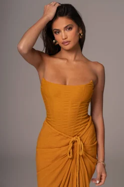 JLUXLABEL Yellow Fenix Reversible Linen Corset