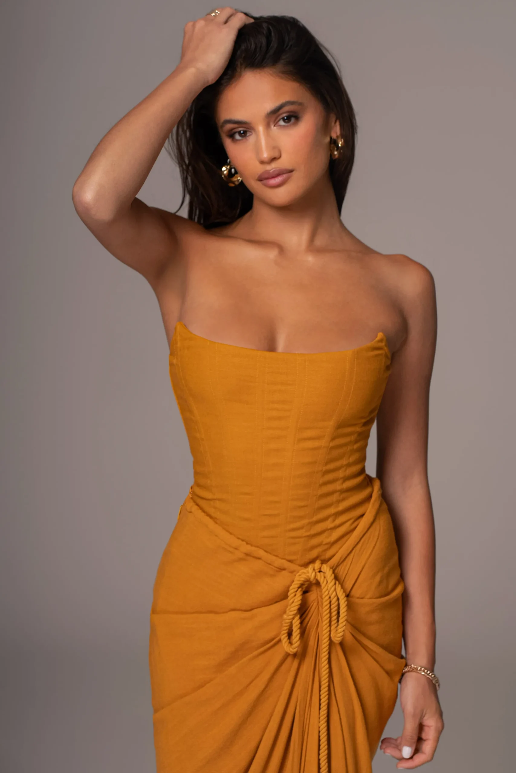 JLUXLABEL Yellow Fenix Reversible Linen Corset