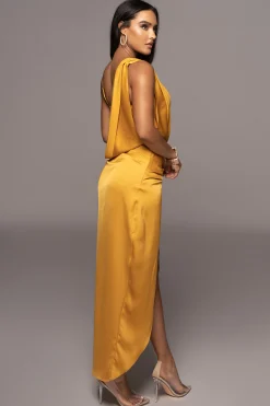 JLUXLABEL Yellow KRISTIANA SLIT DRESS