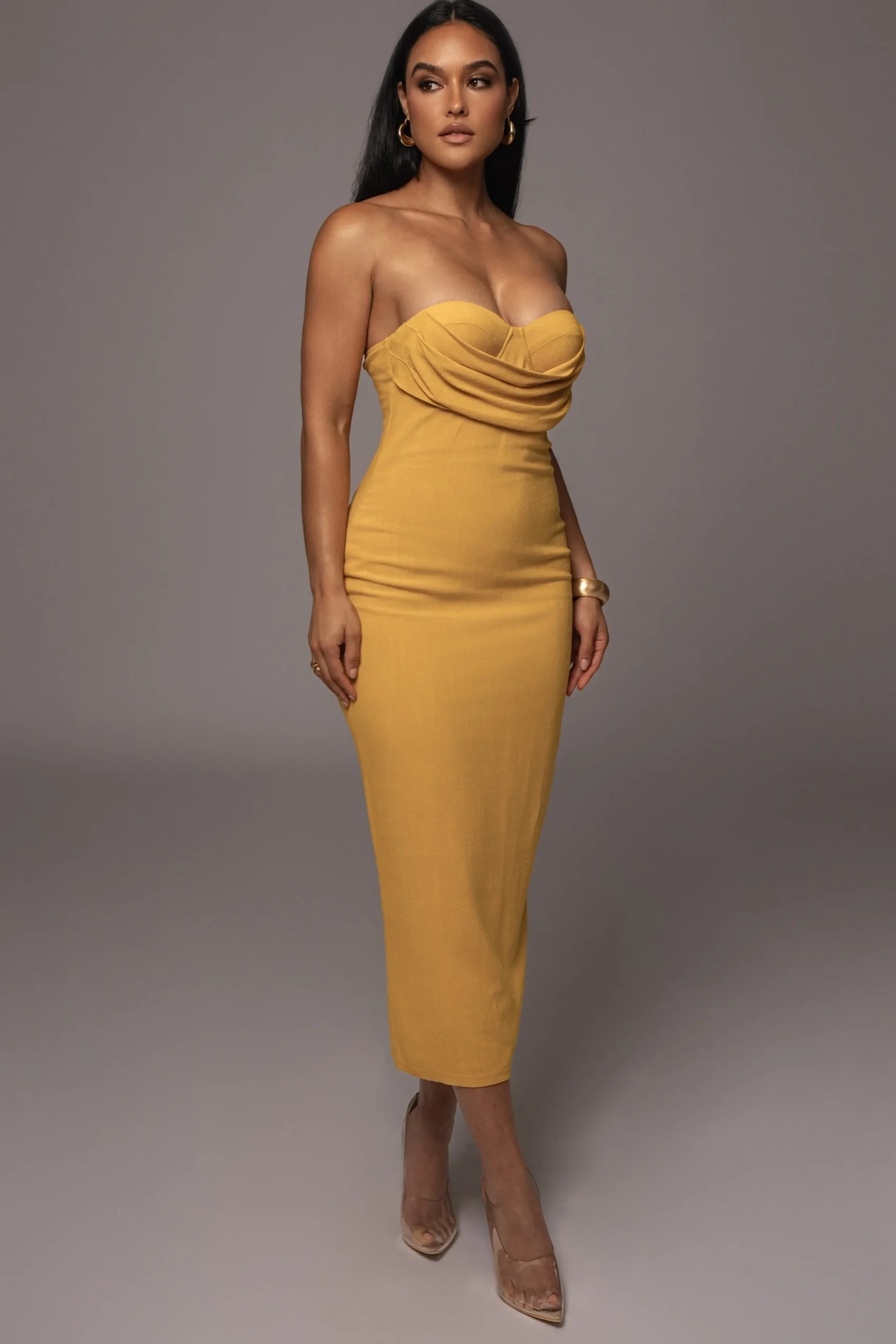 JLUXLABEL Yellow Linen Visions Of You Dress