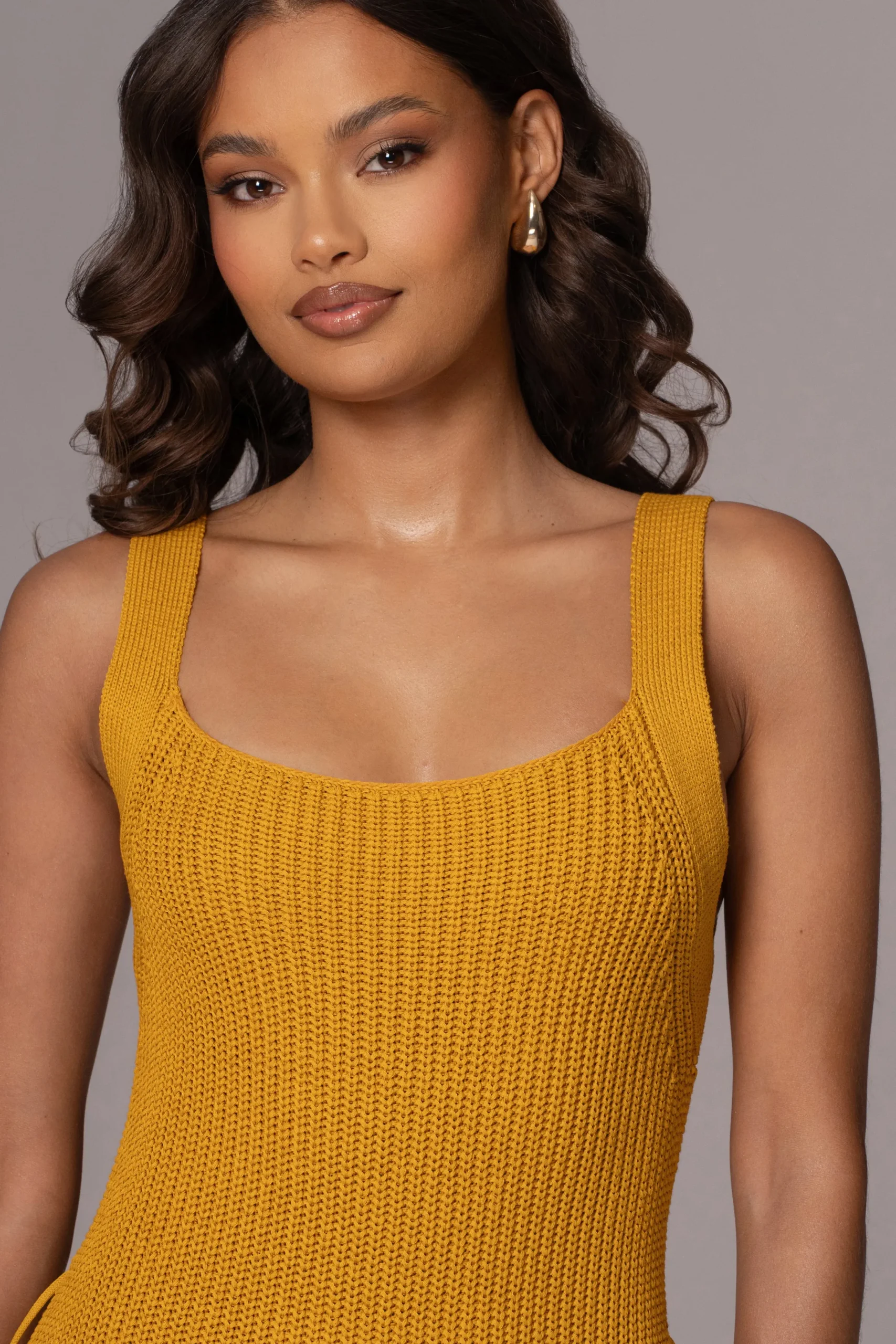 JLUXLABEL Yellow Moonrise Ribbed Maxi Dress