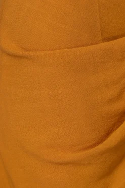 JLUXLABEL Yellow Noelia Linen Slit Skirt
