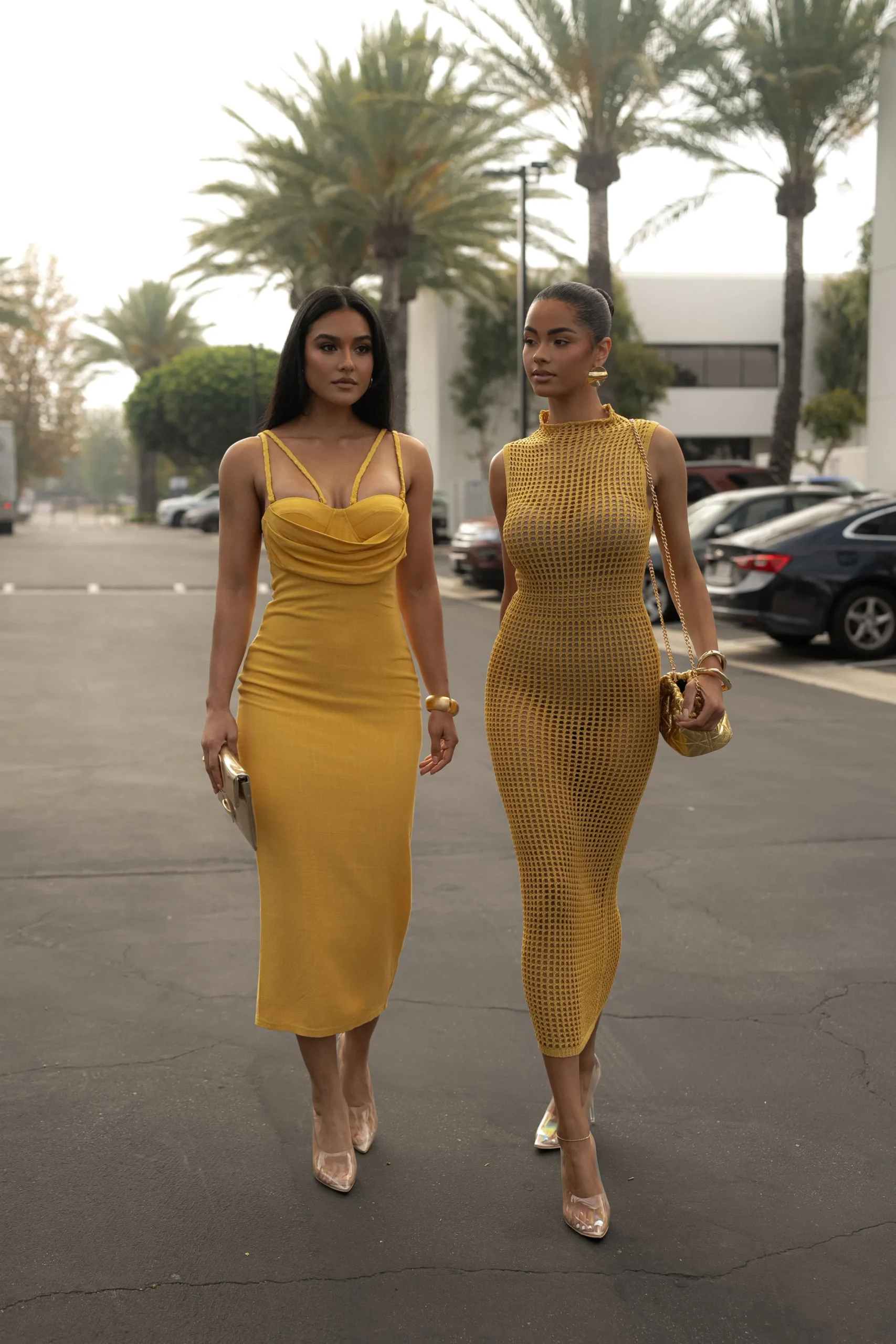 JLUXLABEL Yellow Pacific Tides Crochet Maxi Dress