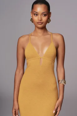 JLUXLABEL Yellow Sun Rays Knit Maxi Dress